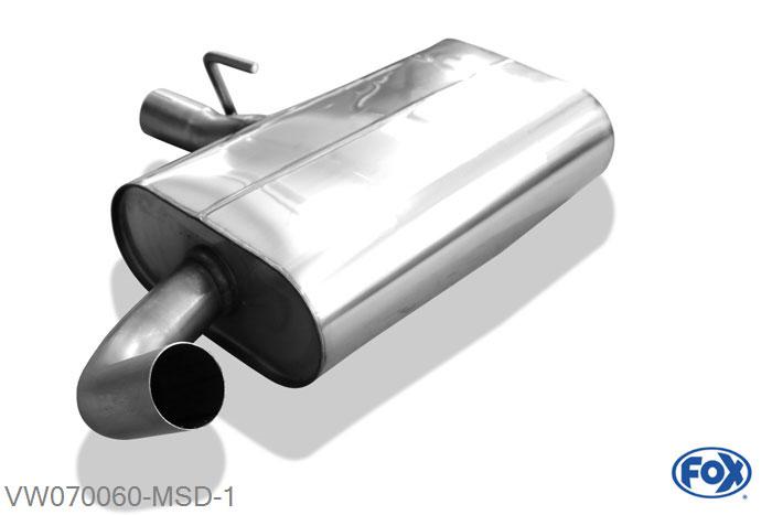 VW070060-MSD, VW Corrado 16V/ VR6 1.8l 118kW 2.0l 16V 100kW, Middendemper 55mm Buisdiameter Geheel RVS, Absortie demper, mooie diepe sound, Met E-keur