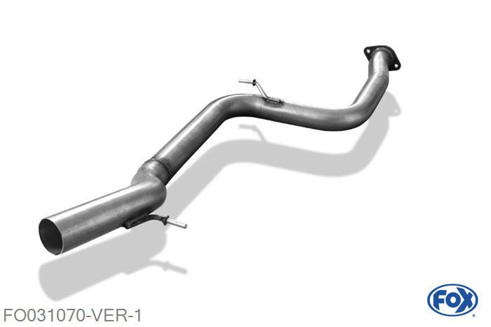 FO031070-VER, Ford Focus II RS 2.5l 224kW, Voordemper vervangende buis 63,5mm Buisdiameter Geheel RVS, ohne