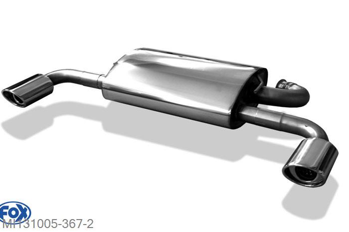 MI131005-367, Mitsubishi Outlander CWO - Bj. ab 06` 2.0l D 103kW, Einddemper met uitgang rechts/links - 115x85mm  Type 33 rechts/links 63,5mm Buisdiameter Geheel RVS, Absortie demper, mooie diepe sound, Met E-keur