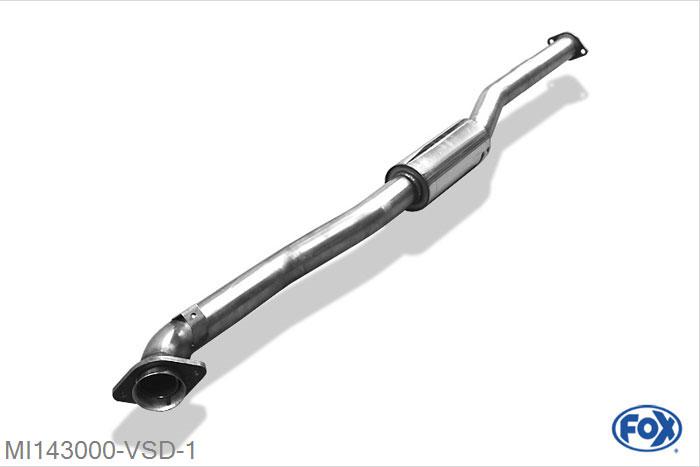 MI143000-VSD, Mitsubishi Lancer Evolution X 2.0l 217kW, Voordemper 70mm Buisdiameter Geheel RVS, Absortie demper, mooie diepe sound, Met E-keur