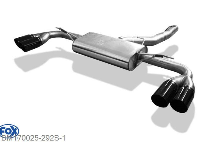 BM170025-292S, BMW X4 F26 - 35i 3.0l 225kW 3.0l D 230kW, Einddemper met uitgang rechts/links - 2x90mm  Type 25 rechts/links 80mm Buisdiameter Geheel RVS, Absortie demper, mooie diepe sound, Met E-keur