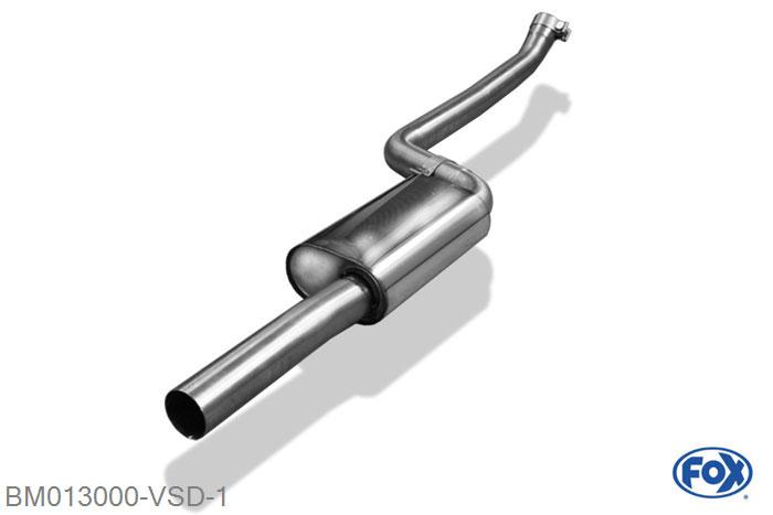 BM013000-VSD, BMW F20/21 - 114i/ 116i 1.6l 75/100kW, Voordemper 63,5mm Buisdiameter Geheel RVS, Absortie demper, mooie diepe sound, Met E-keur