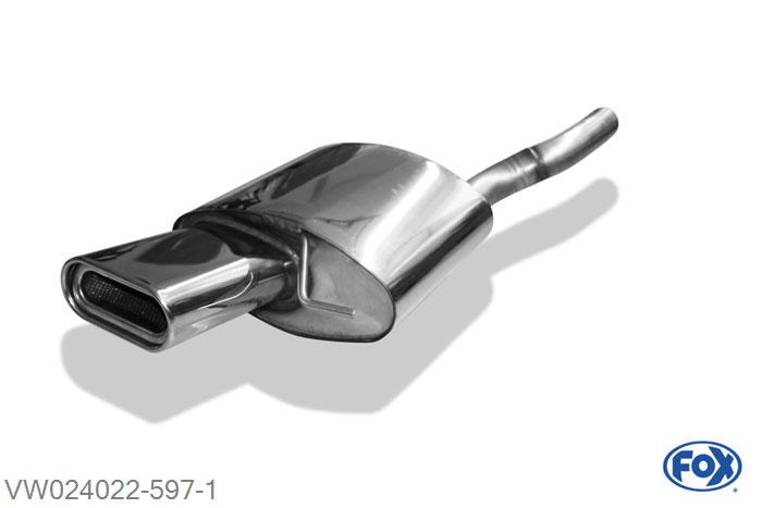 VW024022-597, VW Passat 3C/ 3C CC 1.8l 118kW 2.0l 147kW 2.0l TDI 125kW, Einddemper O63,5mm - 160x80mm  Type 53 63,5mm Buisdiameter Geheel RVS, Absortie demper, mooie diepe sound, Met E-keur