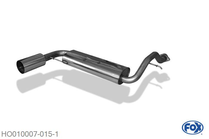 HO010007-015, Honda Civic III/ CRX II EC8/9 ED6/7/9 EE8/9, Einddemper quer - 1x114mm  Type 10 50mm Buisdiameter Geheel RVS, Absortie demper, mooie diepe sound, Met E-keur