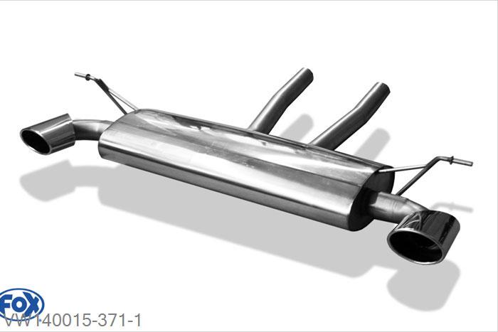 VW140015-371, VW Touareg Typ 7L 4.2l V8 228kW 5.0l V10 TDI 230kW, Einddemper met uitgang rechts/links - 140x90mm  Type 32 rechts/links - Buisdiameter: 70mm 70mm Buisdiameter Geheel RVS, Absortie demper, mooie diepe sound, Met E-keur