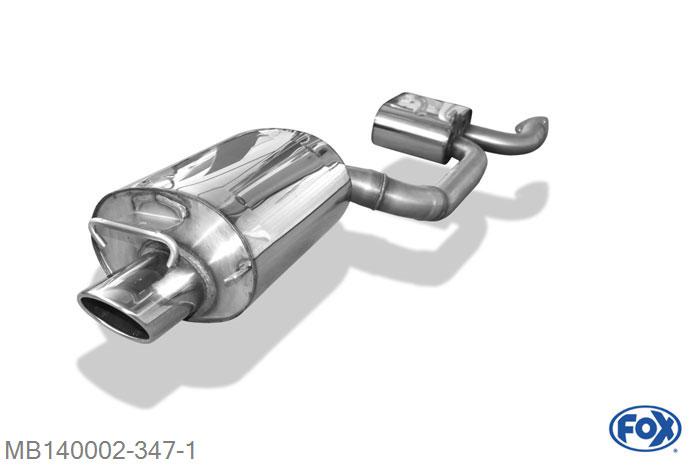 MB140002-347, Mercedes SLK Typ 170 2.0l 100kW 2.0l K 141kW 2.3l K 142/145kW, half systeem vanaf Kat - 115x85mm  Type 32 63,5mm Buisdiameter Geheel RVS, Met E-keur