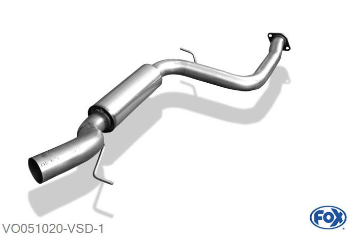 VO051020-VSD, Volvo C70 II - Cabrio 2.5l 162/169kW, Voordemper 63,5mm Buisdiameter Geheel RVS, Absortie demper, mooie diepe sound, Met E-keur