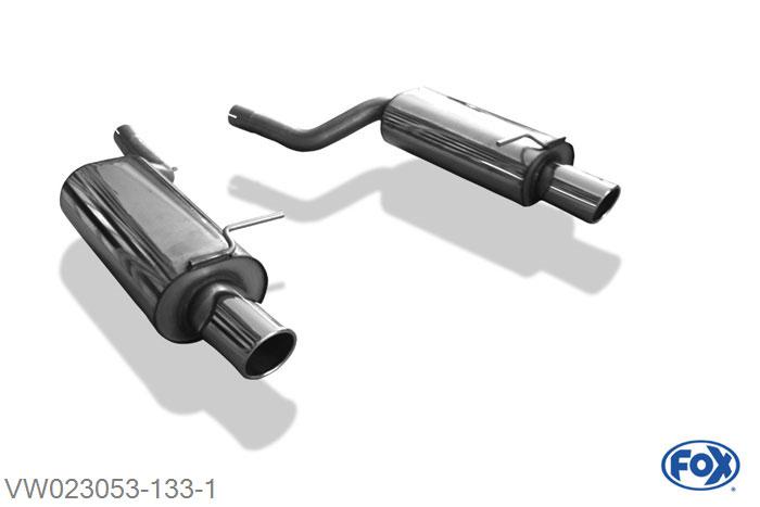 VW023053-133, VW Passat 3B/ 3BG 4-Motion 2.3l 110/125kW 2.8l 142kW 1.9l TDI 81/85kW 2.5l TDI 110kW, Einddemper rechts/links - 1x100mm  Type 16 rechts/links 63,5mm Buisdiameter Geheel RVS, Absortie demper, mooie diepe sound, TUV-Teilegutachten (eintragungspflichtig)