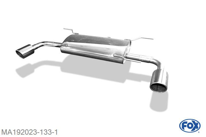 MA192023-133, Mazda 6 - GJ Kombi 2.0l 107/121kW 2.5l 141kW, Einddemper met uitgang rechts/links - 1x100mm  Type 16 rechts/links 63,5mm Buisdiameter Geheel RVS, Absortie demper, mooie diepe sound, Met E-keur