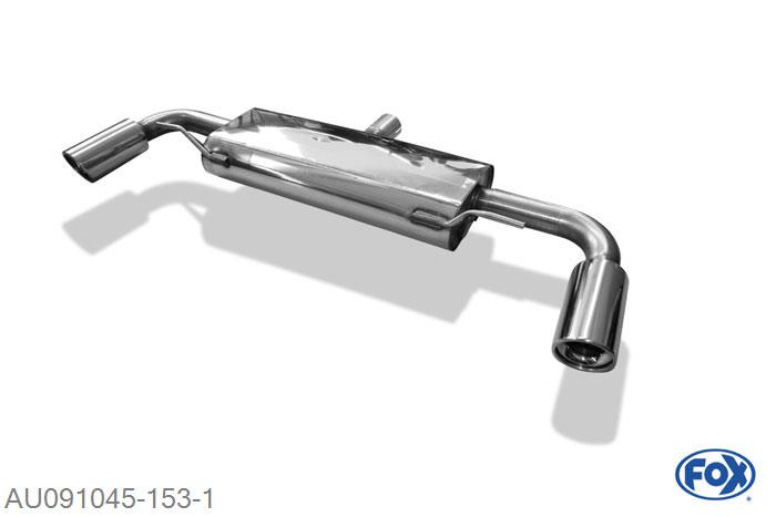 AU091045-153, Audi TT 8J - Turbo - S-Line 1.8l 118kW 2.0l TFSI 147/155kW, Einddemper rechts/links - 1x100mm  Type 17 rechts/links Geheel RVS, Absortie demper, mooie diepe sound, Met E-keur