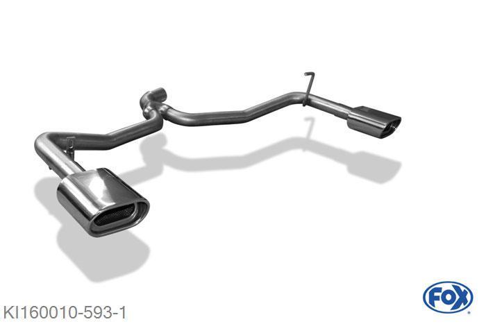 KI160010-593, Kia Pro Cee`d 1.4l 80kW 1.6l 90/93kW 2.0l 105kW, Endrohrgeweih rechts/links - 135x80mm  Type 53 rechts/links Geheel RVS, Met E-keur