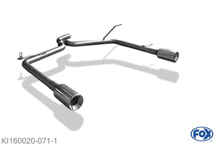 KI160020-071, Kia Cee`d Kombi/ Caravan 1.4l 80kW 1.6l 90/93kW 2.0l 105kW, Endrohrgeweih rechts/links passend op den originele Einddemper - 1x90mm  Type 13 rechts/links Geheel RVS, ABE (eintragungsfrei)
