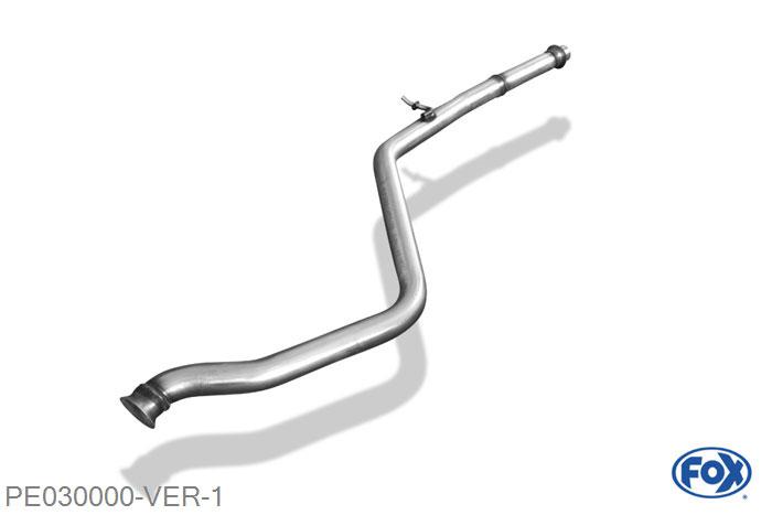 PE030000-VER, Peugeot 306 1.1l 44kW 1.4l 55kW 1.6l 65kW, Voordemper vervangende buis 50mm Buisdiameter Geheel RVS, Zonder goedkeuring