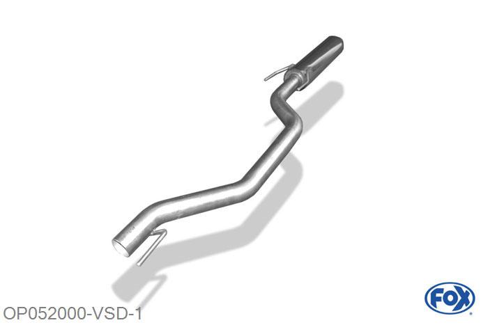 OP052000-VSD, Opel Vectra C GTS 2.2l 114kW 3.2l 155kW 2.2l DTi 92kW, Voordemper voor modellen waagerecht verbauten Kat 63,5mm Buisdiameter Geheel RVS, Teilegutachten (eintragungspflichtig)