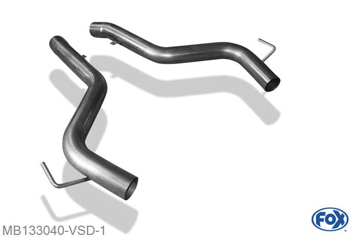 MB133040-VSD, Mercedes SL55 R230 5.5l 350/368/380kW, Voordemper vervangende buis O70mm 70mm Buisdiameter Geheel RVS, Zonder goedkeuring