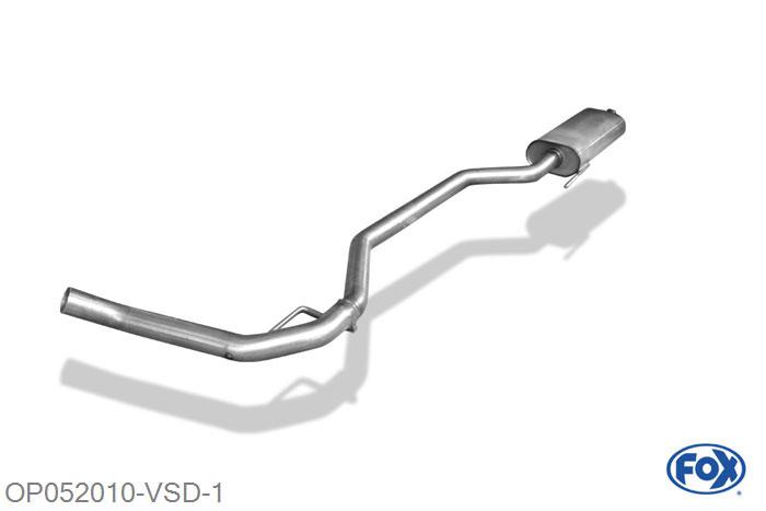 OP052010-VSD, Opel Vectra C/ Vectra C GTS 1.6l 74/77kW 1.8l 81/90/103kW, Voordemper 50mm Buisdiameter Geheel RVS, Absortie demper, mooie diepe sound, Met E-keur