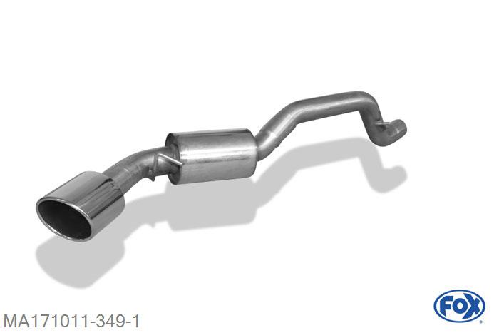 MA171011-349, Mazda 3 BL - Diesel 2.2l D 110/136kW, Einddemper met eindstuk 129x106mm  Type 32 63,5mm Buisdiameter Geheel RVS, Absortie demper, mooie diepe sound, Met E-keur