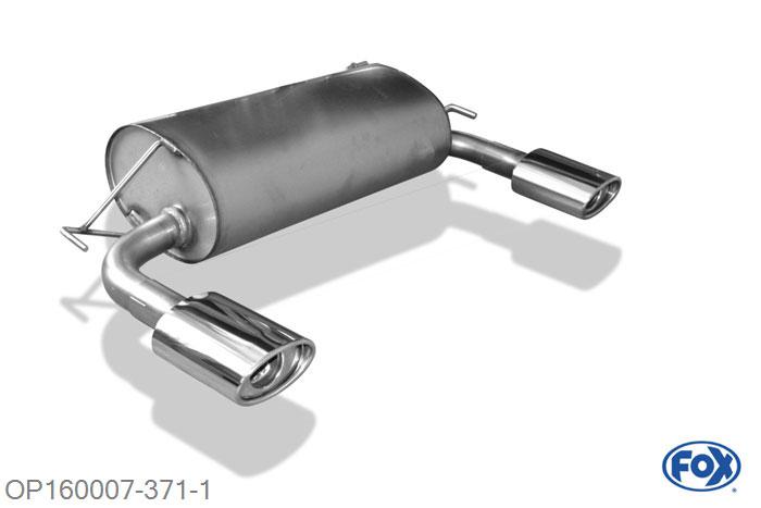 OP160007-371, Opel Antara 2.0l CDTI 110kW, Einddemper met uitgang rechts/links - 140x90mm  Type 33 rechts/links 55mm Buisdiameter Geheel RVS, Absortie demper, mooie diepe sound, Teilegutachten (eintragungspflichtig)