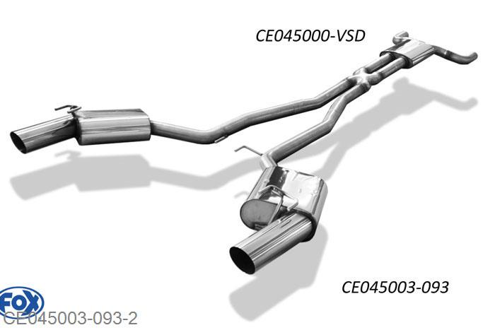 CE045003-093, Chevrolet Camaro 6.2l 318kW, Einddemper rechts/links - 1x100mm  Type 14 rechts/links 63,5mm Buisdiameter Geheel RVS, Absortie demper, mooie diepe sound, Zonder goedkeuring