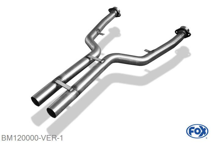 BM120000-VER, BMW E63/64 645i 650i 4.4l 245kW 4.8l 270kW, Voordemper vervangende buis 55mm Buisdiameter Geheel RVS, Zonder goedkeuring