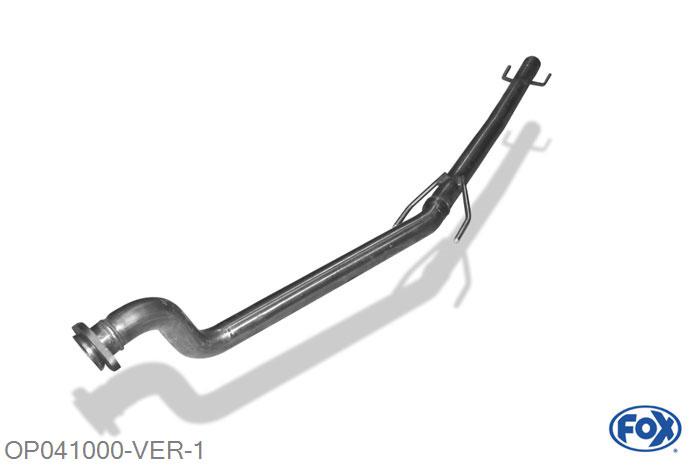 OP041000-VER, Opel Astra G 1.4l 66kW 1.6l 55/62/74/76kW 1.8l 85/92kW 2.0l 100kW 2.2l 108kW 1.7l TD 50kW 1.7l TDI 55kW 2.0l DI 60kW 2.0l TD 74kW 2.2 DTi 92kW, Voordemper vervangende buis 50mm Buisdiameter Geheel RVS, Zonder goedkeuring