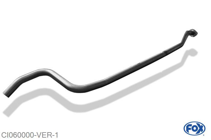 CI060000-VER, Citroen C2 1.1l 44kW 1.4l 54kW, Voordemper vervangende buis C2 45mm Buisdiameter Geheel RVS, Zonder goedkeuring