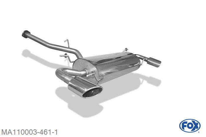 MA110003-461, Mazda RX8 2.6l 141/170kW, Einddemper met uitgang rechts/links - 115x85mm  Type 38 rechts/links 63,5mm Buisdiameter Geheel RVS, Absortie demper, mooie diepe sound, EG Betriebserlaubnis (eintragungsfrei)