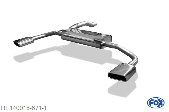 RE140015-671, Renault Avantime 2.0l T 120kW 3.0l 152kW, Einddemper met uitgang rechts/links - 145x65mm  Type 59 rechts/links 63,5mm Buisdiameter Geheel RVS, Absortie demper, mooie diepe sound, Met E-keur