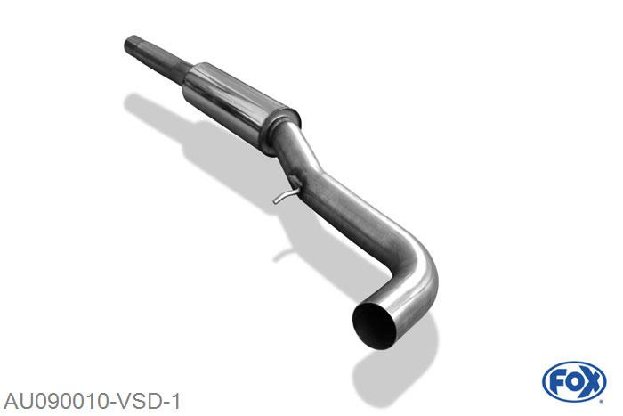 AU090010-VSD, Audi TT Typ 8N quattro 1.8l 132/165kW, Voordemper O70mm 70mm Buisdiameter Geheel RVS, Absortie demper, mooie diepe sound, Teilegutachten (eintragungspflichtig)