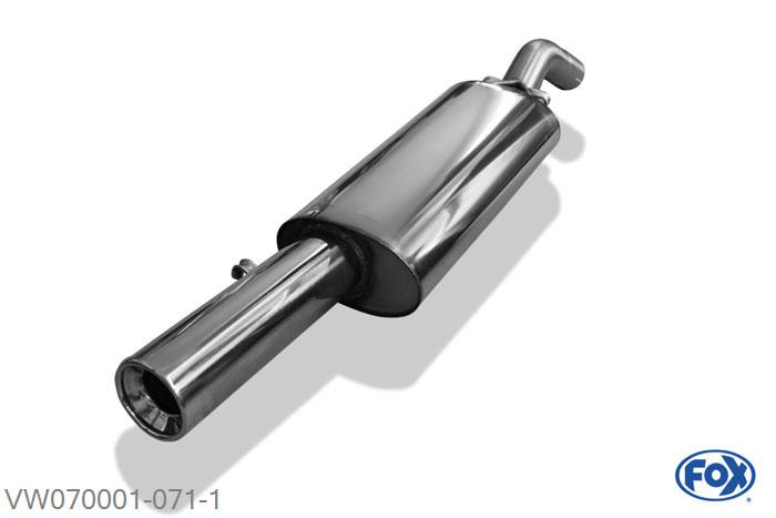 VW070001-071, VW Corrado G60 1.8l 118kW, Einddemper O63,5 - 1x90mm  Type 13 63,5mm Buisdiameter Geheel RVS, Absortie demper, mooie diepe sound, Met E-keur