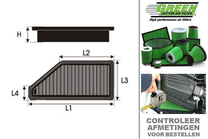 GRP965004, Green vervangingsluchtfilter paneel, BMW, SERIE 6 (E60/E61), 630 Ci, 272 pk, 09/2007-09/2011