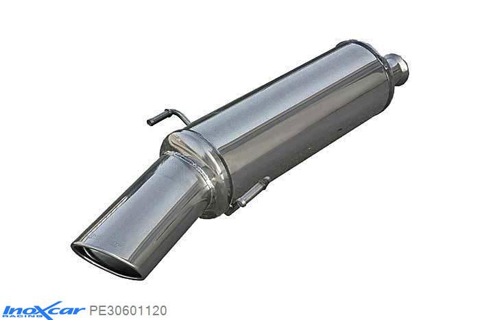 IX PE30601120, Peugeot 306 1.4 (75PK) 1997-2001, Inoxcar Rear silencer 1X120X80mm Stainless steel, With E.E.C. homologation