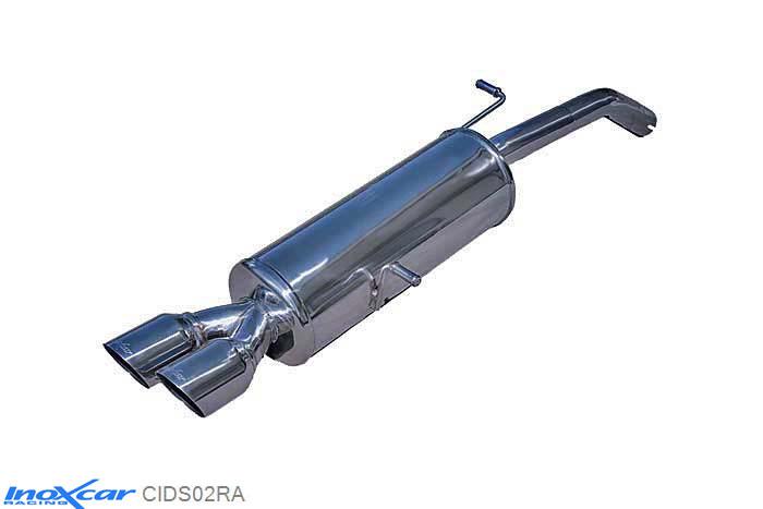 IX CIDS02RA, Citroen DS3 1.6 TURBO RACING (207PK) 2011- Diameter 55mm, Inoxcar Rear silencer 2X80mm RACING Stainless steel, With E.E.C. homologation
