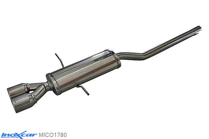 IX MICO1780, Mini Mini (R56) 1.6 S (184PK) 2011, diameter 55mm, (Type R56), Inoxcar Rear silencer CEN 2X80mm Stainless steel, With E.E.C. homologation