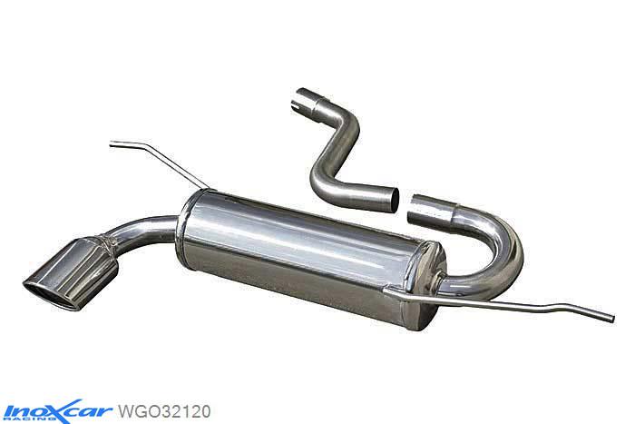 IX WGO32120, VW Golf V 1.9 TDI (105PK) 2004- Diameter 55mm, Inoxcar Rear silencer 1X120X80mm Stainless steel, With E.E.C. homologation
