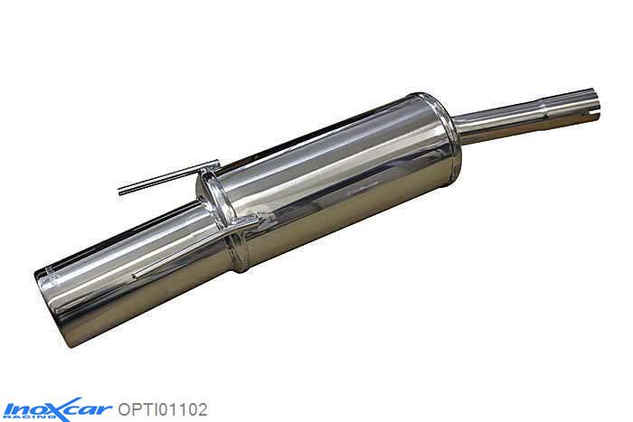 IX OPTI01102, Opel Tigra I 1.4 16V (90PK) 1994-1997 Diameter 45mm, Inoxcar Rear silencer 1X102mm Stainless steel, With E.E.C. homologation