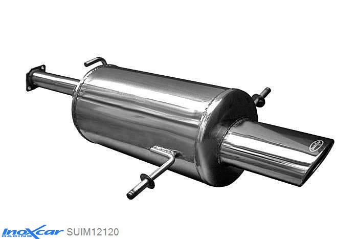 IX SUIM12120, Subaru Impreza (GD/GG) AWD WRX (225PK) 2003-, Inoxcar Rear silencer 1X120X80mm Stainless steel, With E.E.C. homologation