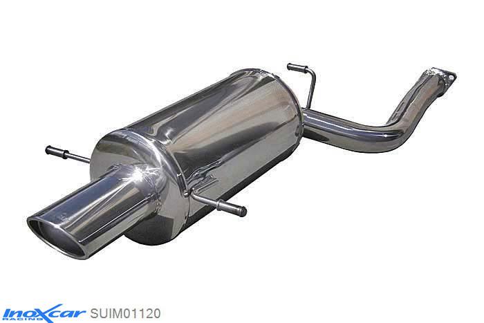 IX SUIM01120, Subaru Impreza (GFC/GC/GF) 2.0 GT TURBO -2000, Inoxcar Rear silencer 1X120X80mm Stainless steel, With E.E.C. homologation