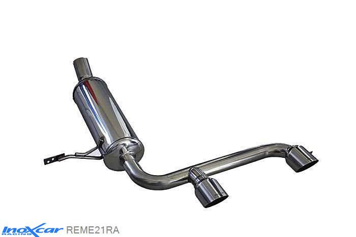 IX REME21RA, Renault Megane II (M) 2.0 16V RS TURBO (225PK) 2004- Diameter 60mm, Inoxcar Rear silencer CEN 2X80mm RACING Stainless steel, With E.E.C. homologation