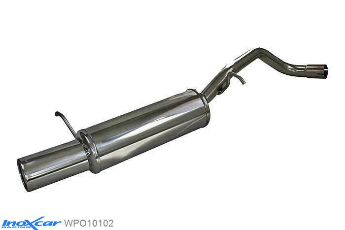IX WPO10102, VW Polo V (9N) 1.9 TDI (100PK) 2001-2008, Inoxcar Rear silencer 1X102mm Stainless steel, With E.E.C. homologation
