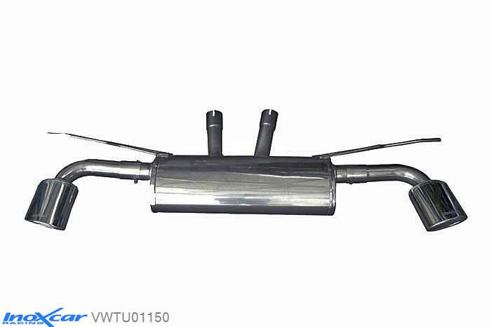 IX VWTU01150, VW Touareg I (7L) 5.0 V10 TDi (313PK) 2007-, Inoxcar Rear silencer 1X150X105 OBLIQUO Left and Right Stainless steel, Without E.E.C. homologation