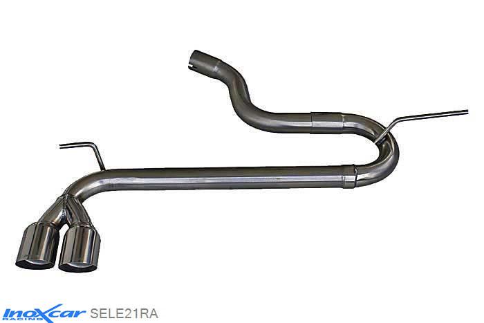 IX SELE21RA, Seat Leon III (5F) 2.0 TDI FR (150PK), 2014-, Inoxcar NO Rear silencer 2X80mm RACING Stainless steel, Without E.E.C. homologation