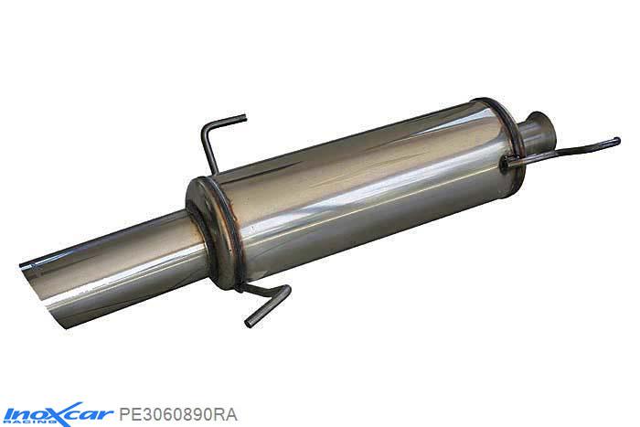 IX PE3060890RA, Peugeot 306 2.0 XS (121PK) 1997-, Inoxcar Rear silencer 1X90 RALLY Stainless steel, With E.E.C. homologation