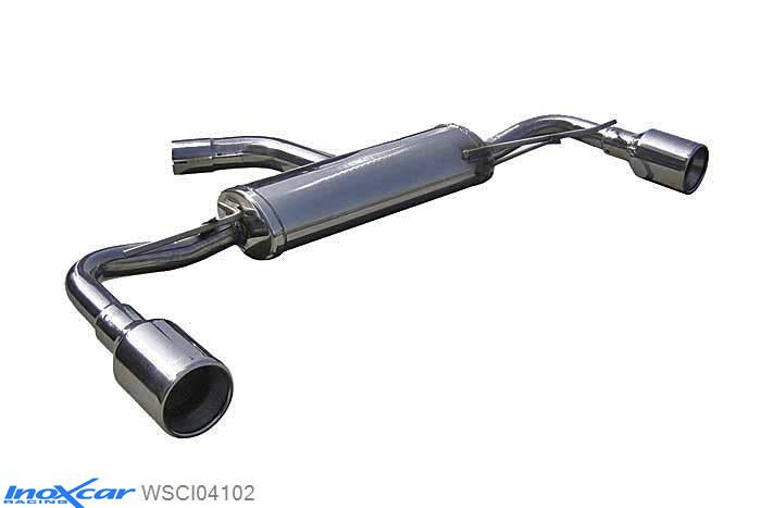 IX WSCI04102, VW Scirocco III 2.0 R TSI DSG (265PK) 2010-, Inoxcar Rear silencer 1X102mm Left and Right Stainless steel, With E.E.C. homologation