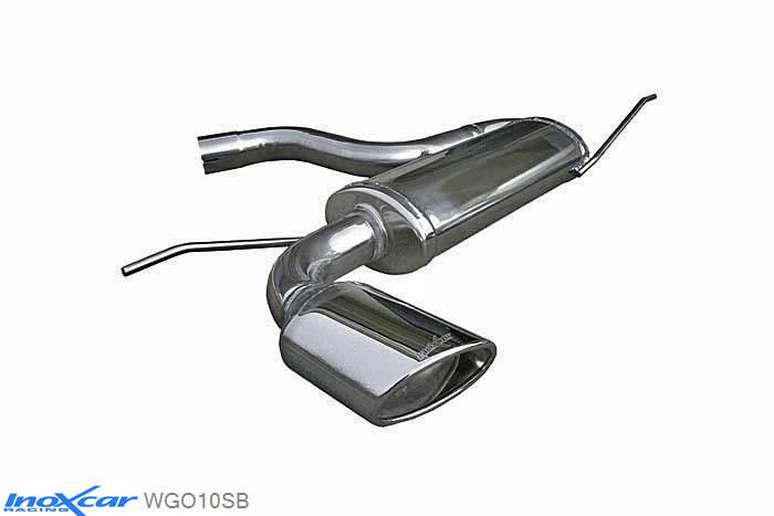 IX WGO10SB, VW Golf V 2.0 16V TFSI GTI (200PK-230PK) 2004- Diameter 65mm, Inoxcar Rear silencer 1X120X80mm OBLIQUO Stainless steel, With E.E.C. homologation