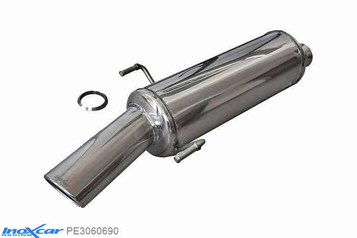 IX PE3060690, Peugeot 306 2.0 HDI (90PK) / 1.9 TD (90PK) 1997-, Inoxcar Rear silencer 1X90X70mm Stainless steel, With E.E.C. homologation