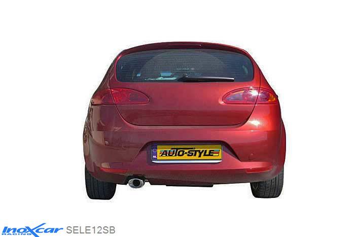 IX SELE12SB, Seat Leon II (1P) 2.0 TDI (140PK) 2005- Diameter 55mm, Inoxcar Rear silencer 1X120X80mm OBLIQUO Stainless steel, With E.E.C. homologation