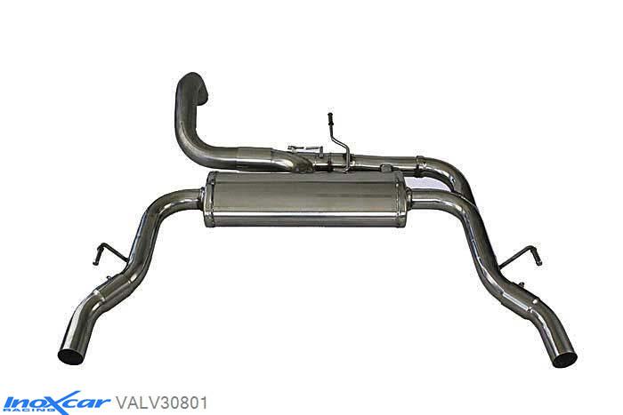 IX VALV30801, Peugeot 308 1.6 GTI (270PK) 2015-  , Diameter 63,5mm, Inoxcar Rear silencer 1X54 Left and Right + Valvola Meccanica / Mechanical Valve Stainless steel, Without E.E.C. homologation