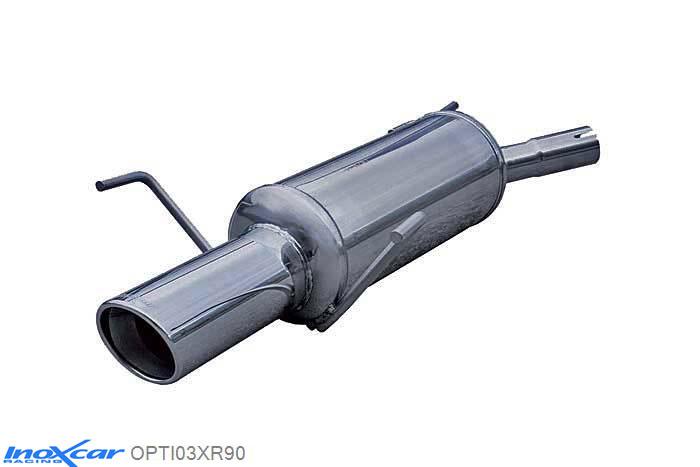 IX OPTI03XR90, Opel Tigra II 1.4 16V (90PK) 2005- Diameter 45mm, Inoxcar Rear silencer 1X90 X-RACE Stainless steel, With E.E.C. homologation