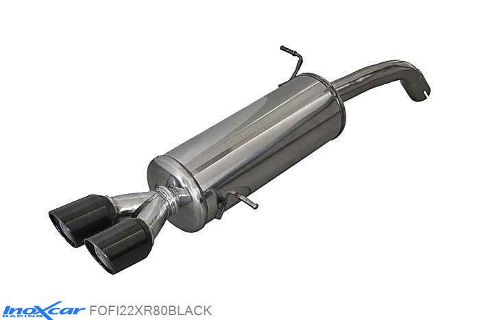 IX FOFI22XR80BLACK, Ford Fiesta VI (JA8) 1.6 ST (182PK) 2013- Diameter 54mm, Inoxcar Rear silencer 2X80mm X-RACE - BLACK EDITION Stainless steel, With E.E.C. homologation